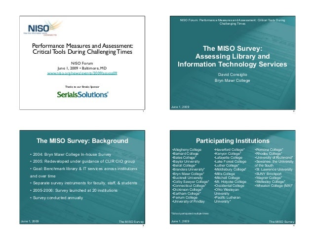 Consiglio Miso Merged Information Services Organizations Survey