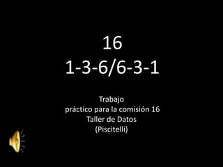 161-3-6/6-3-1 Trabajo  práctico para la comisión 16 Taller de Datos (Piscitelli) 