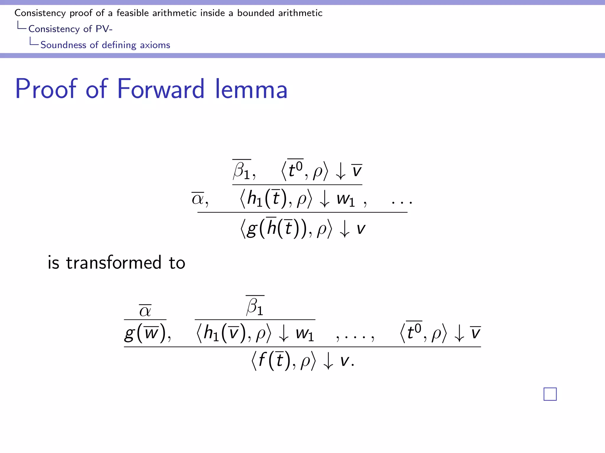 es induction hypothesis 
We analyze dierent cases of the inference which derives j 
ht; i # v 
hx; 0[t=x]i # v (15) 
Since jjtjj  jj0[t=x]jj  T, we are done 
 