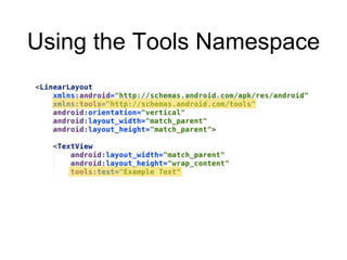 Using the Tools Namespace
 