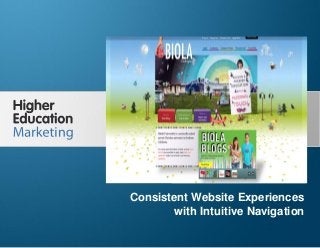 Consistent Website Experiences with
Intuitive Navigation
Slide 1
Consistent Website Experiences
with Intuitive Navigation
 