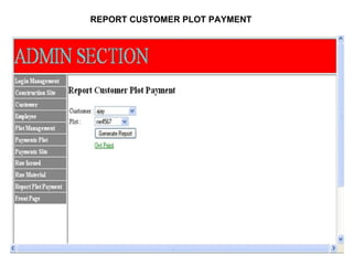 REPORT CUSTOMER PLOT PAYMENT 