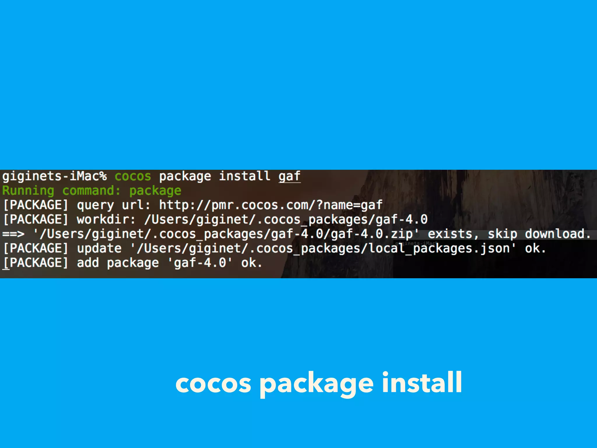 cocos package install
 