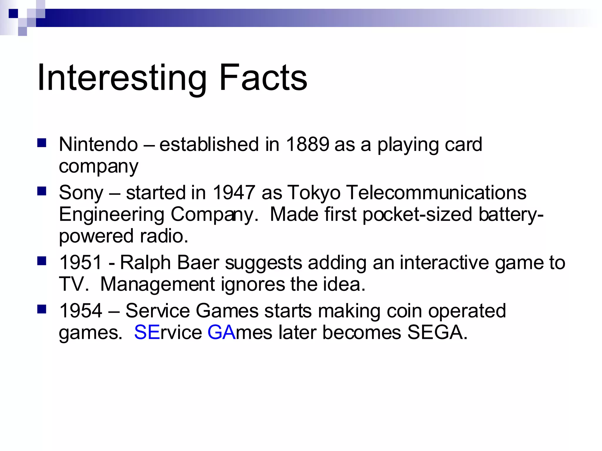 Console Video Game History
