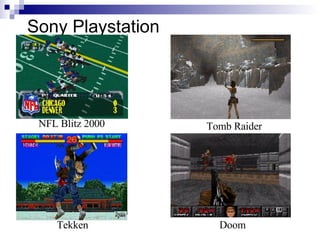 Sony Playstation




 NFL Blitz 2000    Tomb Raider




    Tekken           Doom