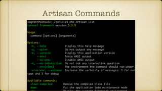 Artisan Commands
 