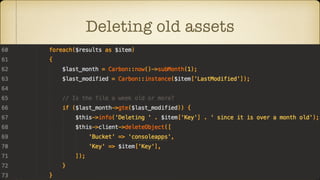 Deleting old assets
 
