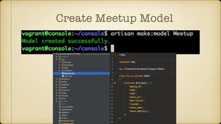 Create Meetup Model
 