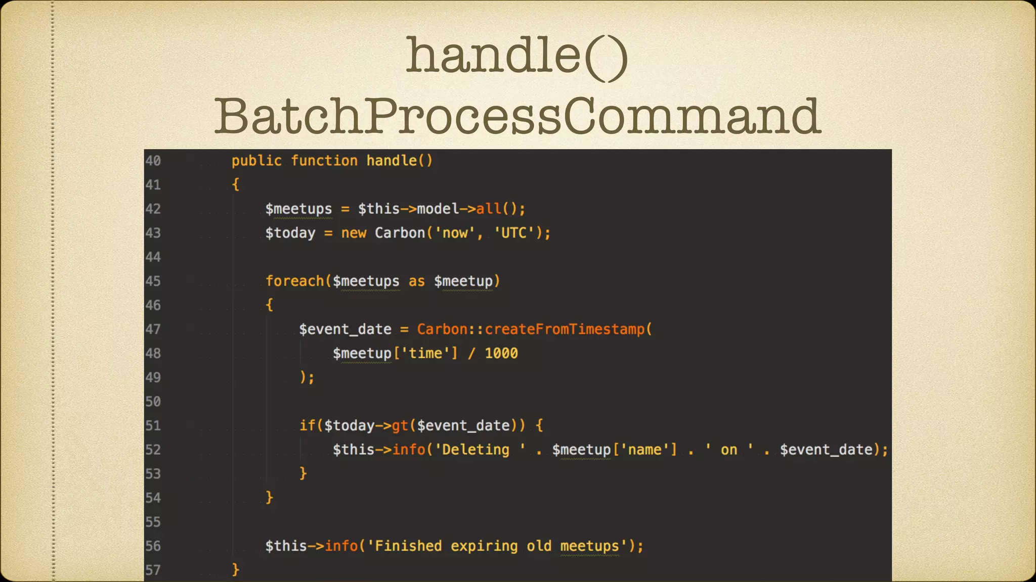 handle()
BatchProcessCommand
 