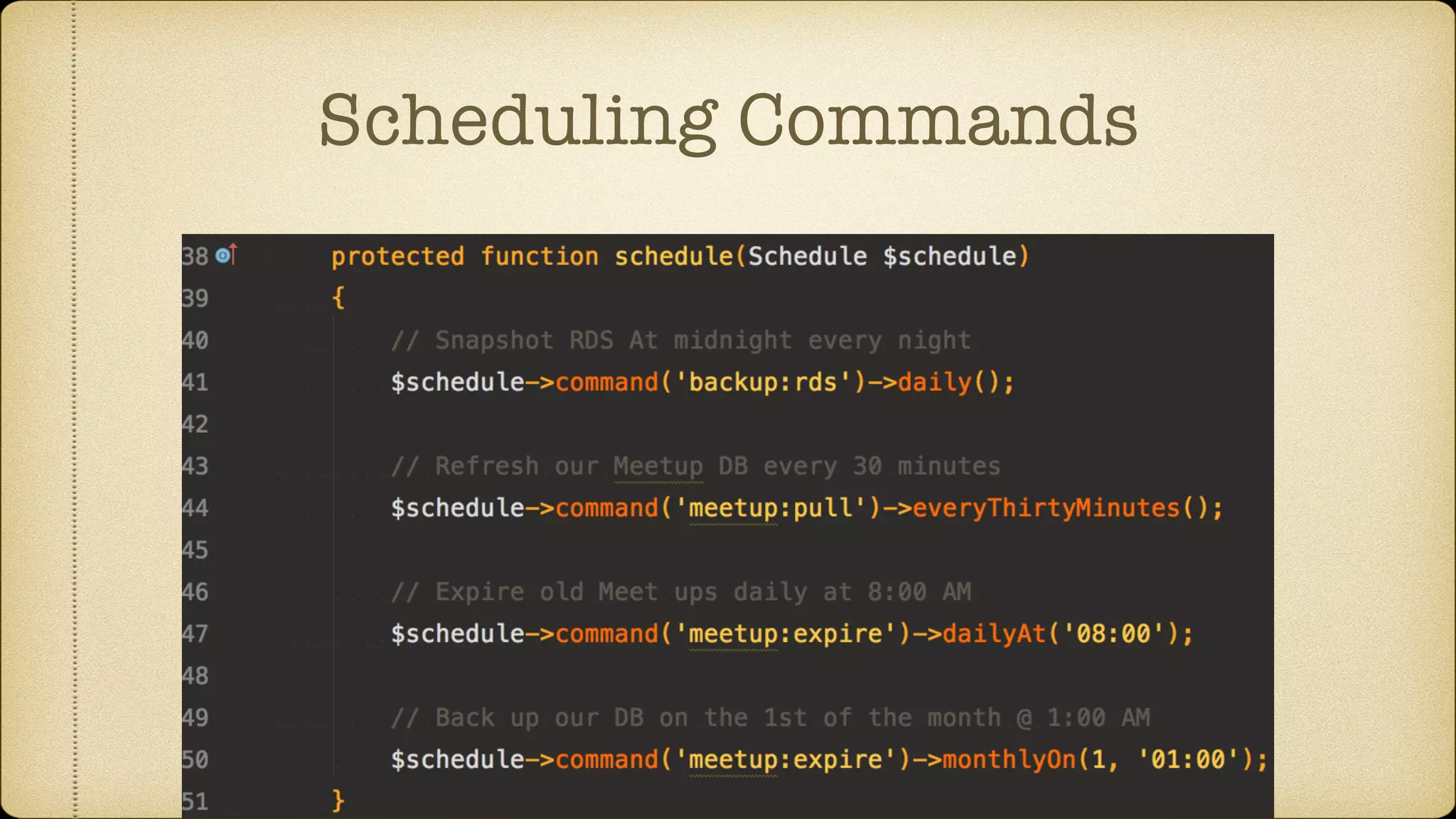 Scheduling Commands
 