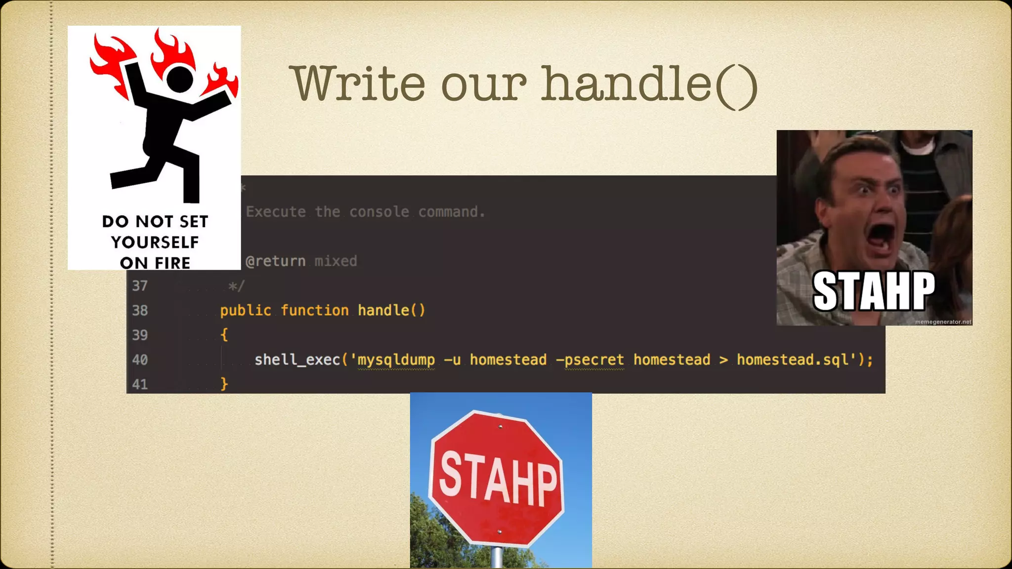 Write our handle()
 