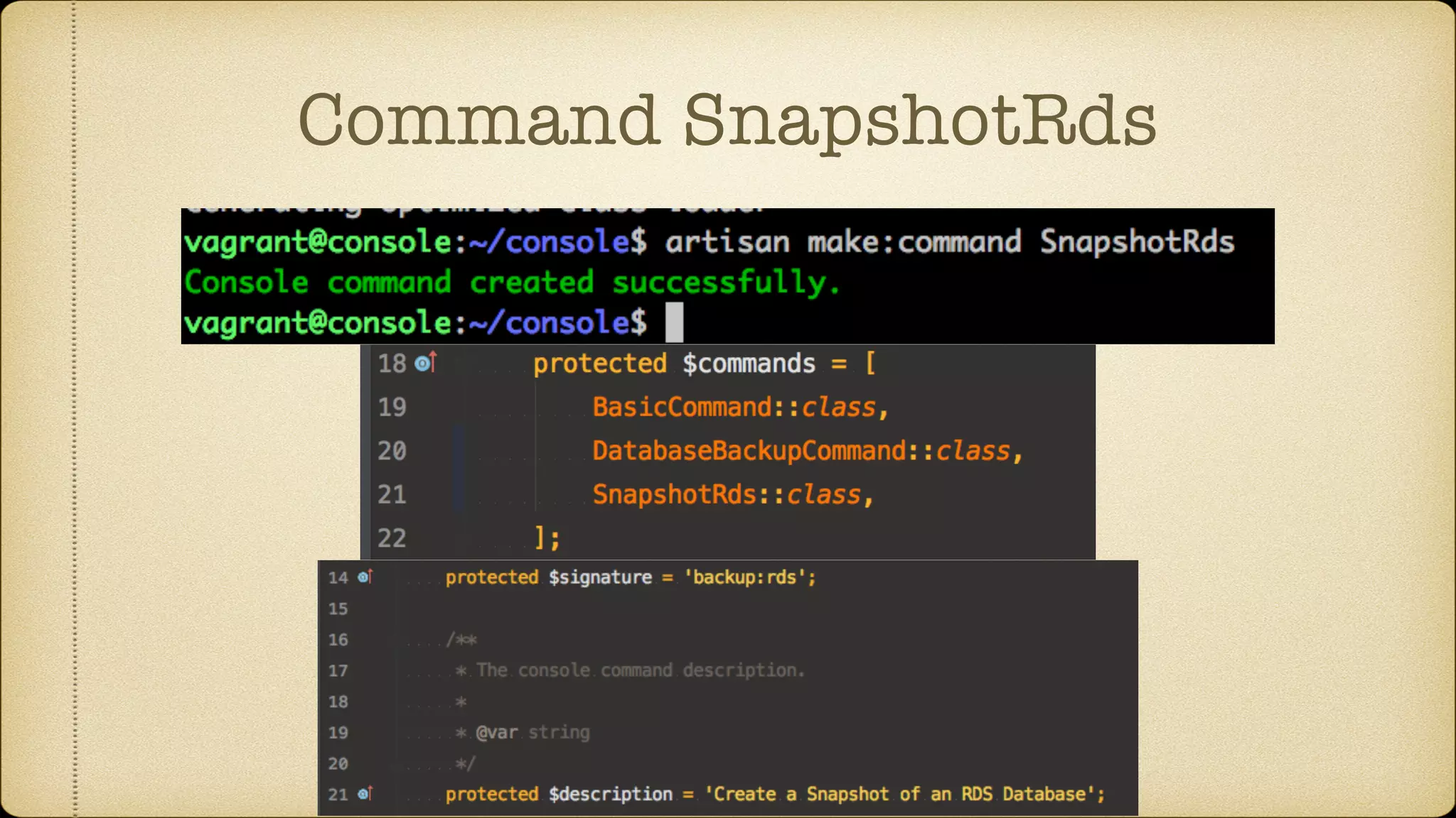 Command SnapshotRds
 