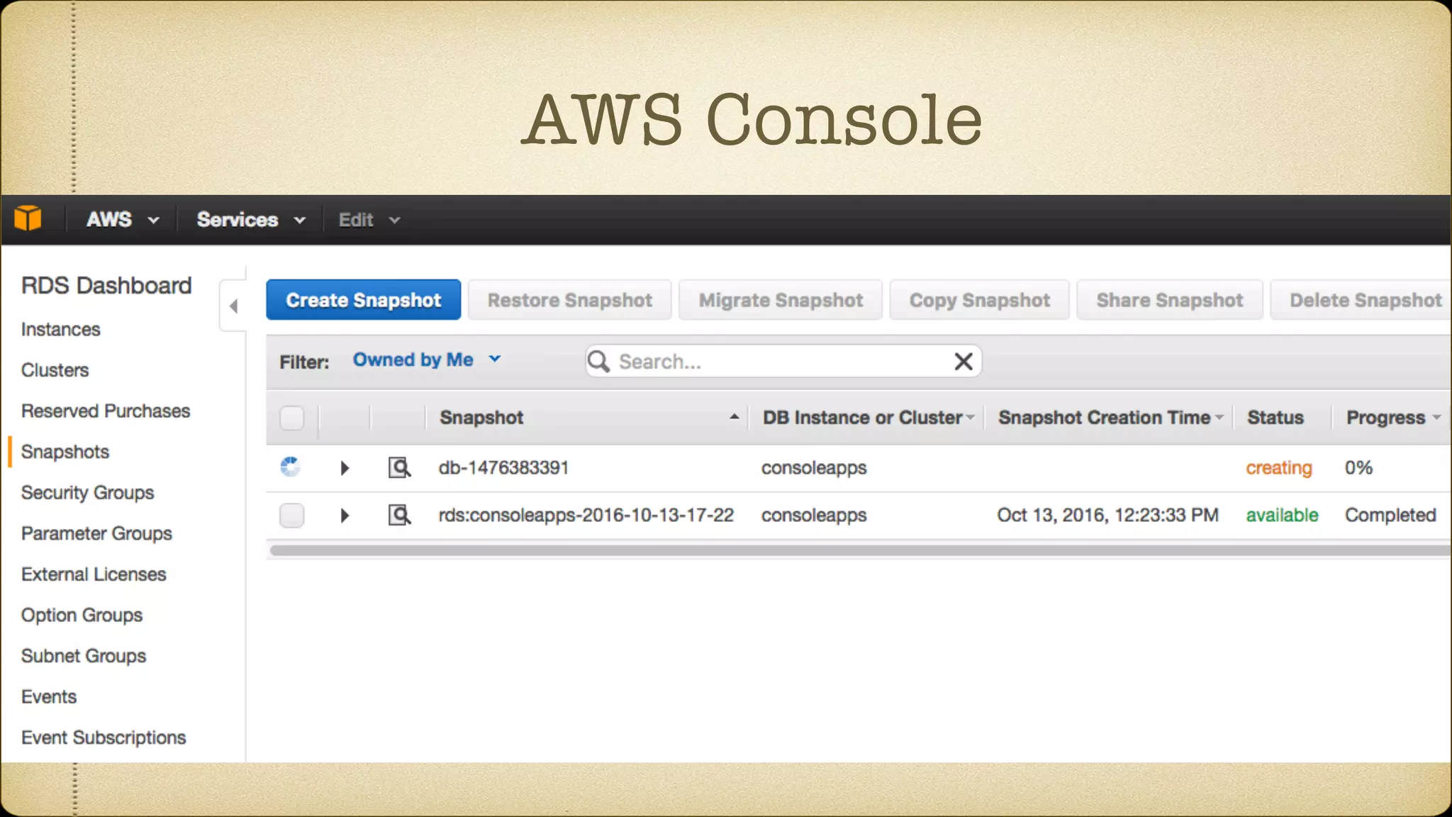 AWS Console
 