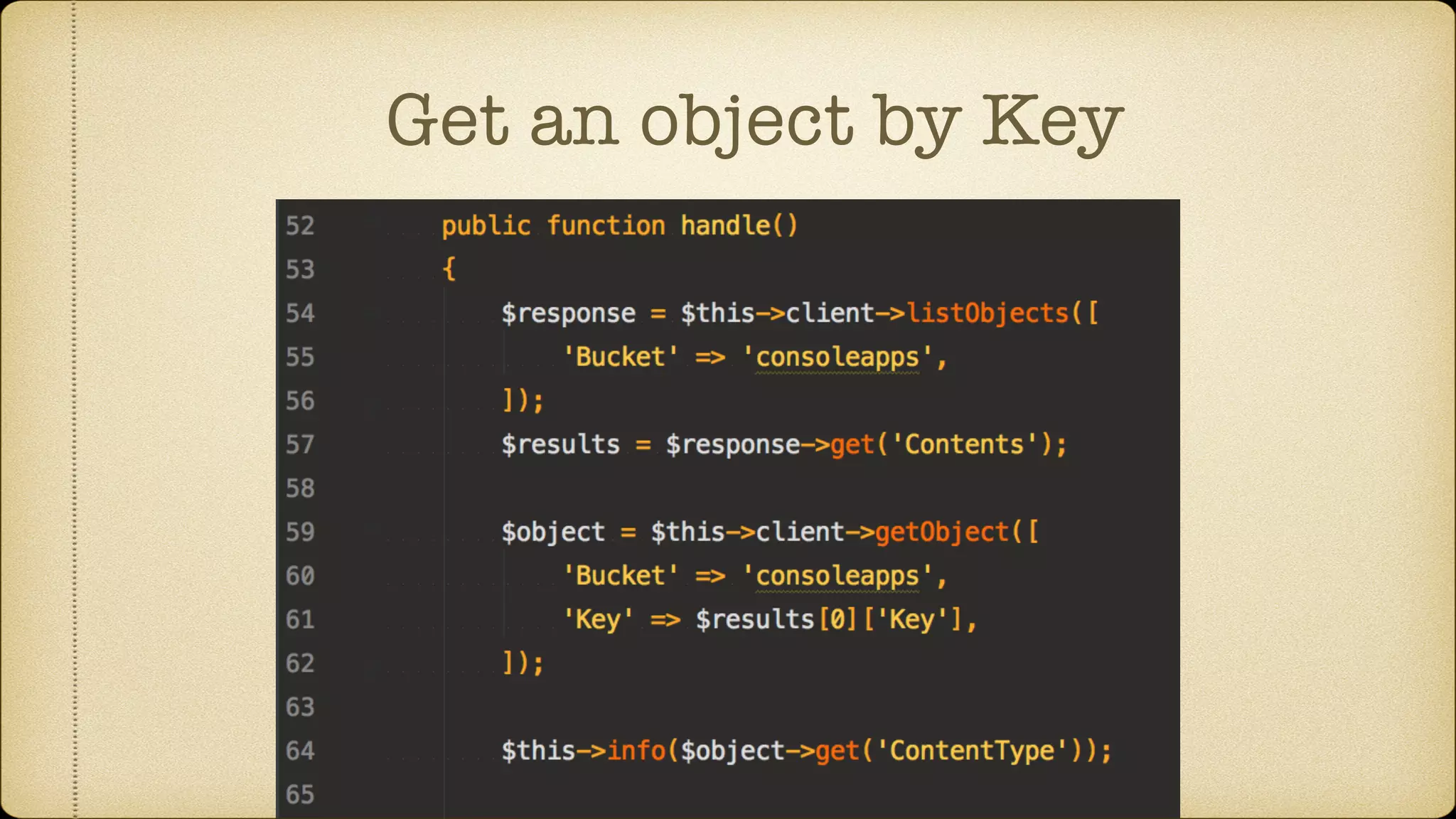 Get an object by Key
 