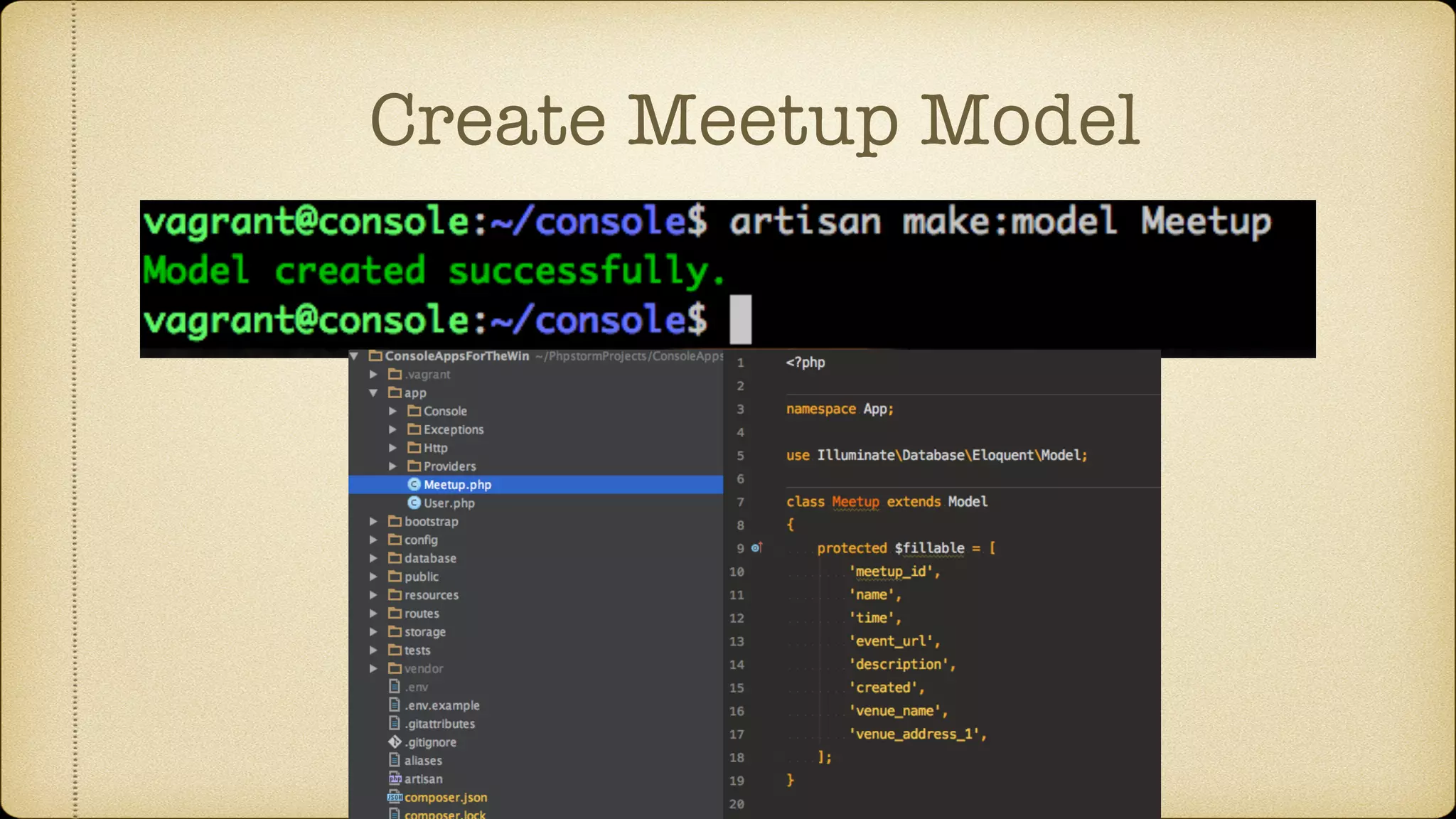 Create Meetup Model
 