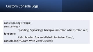 Console in javaScript | PPT