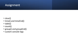 Console in javaScript | PPT