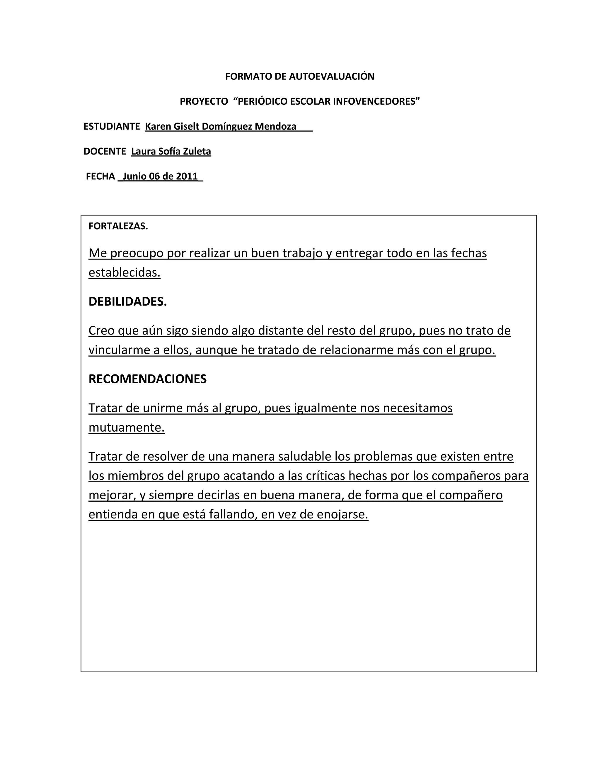 Consolidado autoevaluación 2