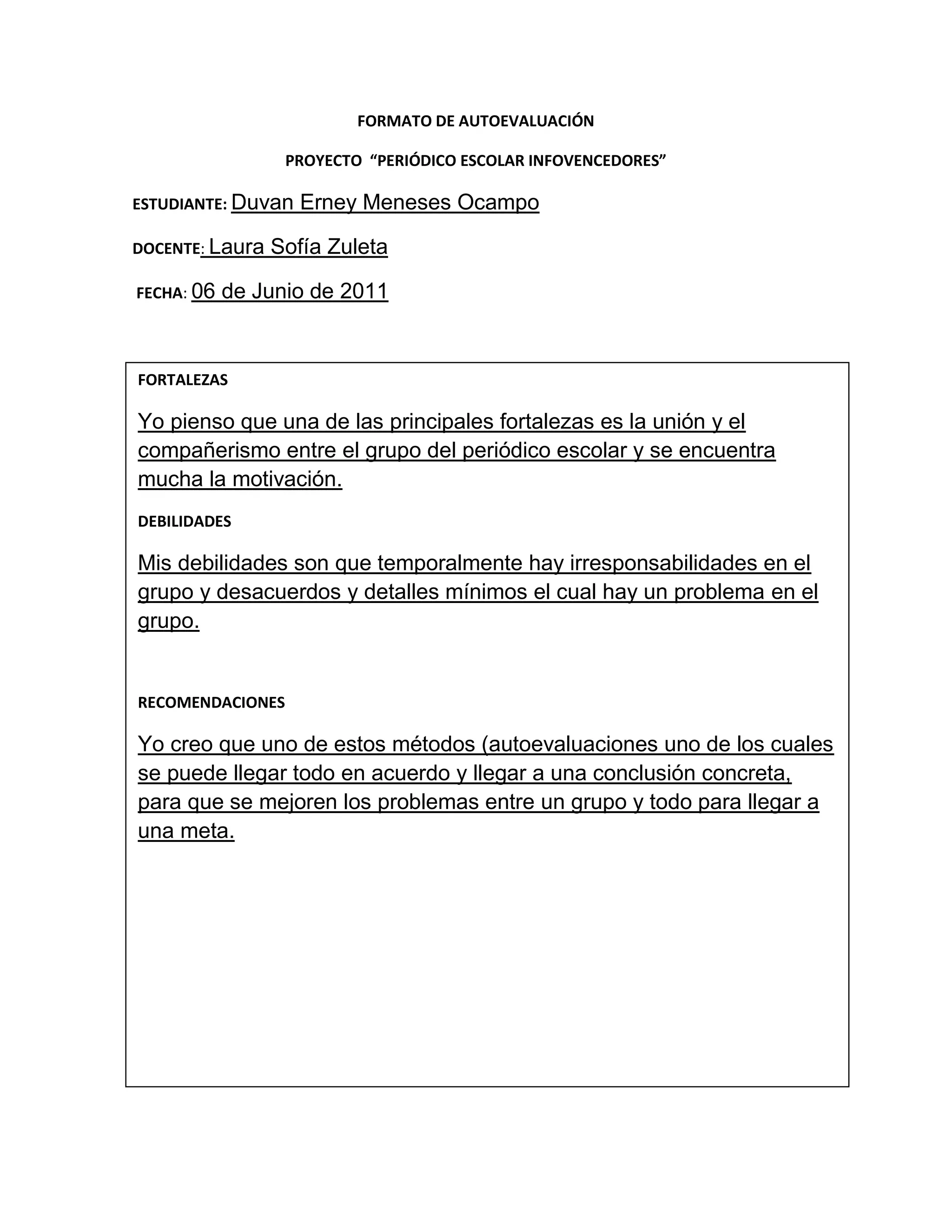 Consolidado autoevaluación 2