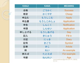 Consolidated jlpt n3 level kanji words for learners from nihongo sou ...
