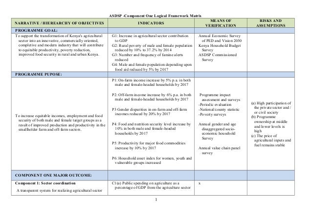 Consolidated logframe analysis