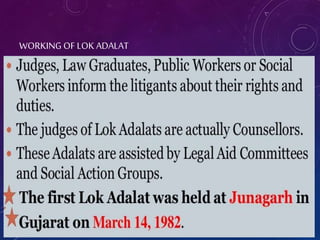 WORKING OF LOK ADALAT
 
