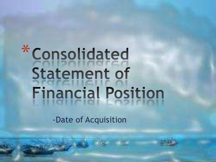 Consolidated statement of financial position