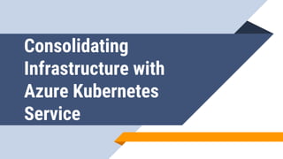 Consolidating
Infrastructure with
Azure Kubernetes
Service
 