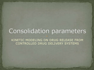 KINETIC MODELING ON DRUG RELEASE FROM
CONTROLLED DRUG DELIVERY SYSTEMS
 
