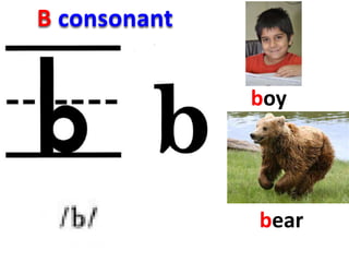 B consonant
boy
bear
 
