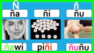 Ñ ñ
.
ña ñi ñu
ñawi ñuñu
piñi