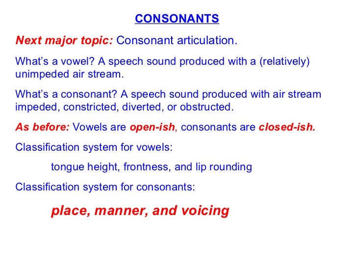 consonants