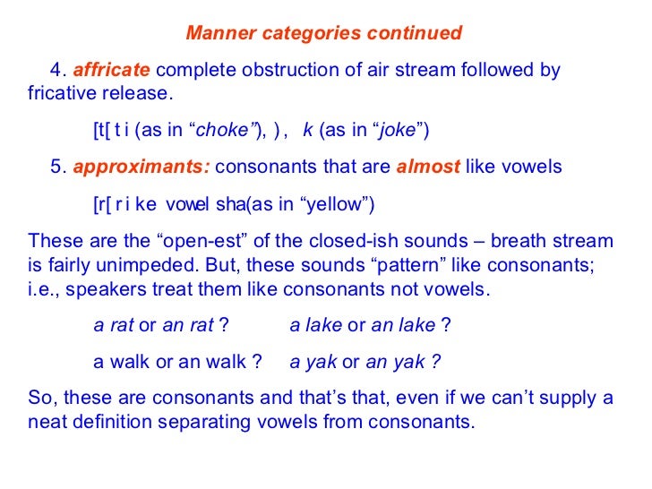 consonants