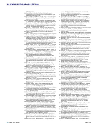 RESEARCH METHODS  REPORTING 
success of blinding reported in a random sample of randomised, 
placebo controlled trials. BMJ GZZ?;IGV:?IG. 
Sackett DL. Turning a blind eye: why we don’t test for 175 blindness at the 
end of our trials. BMJ GZZ?;IGV:!!IA. 
176 Astrup A, Rössner S, Van Gaal L, Rissanen A, Niskanen L, Al HM, et al. 
Effects of liraglutide in the treatment of obesity: a randomised, double-blind, 
placebo-controlled study. Lancet GZZY;IQ?:!AZA-!A. 
177 Altman DG, Gore SM, Gardner MJ, Pocock SJ. Statistical guidelines for 
contributors to medical journals. In: Altman DG, Machin D, Bryant TN, 
Gardner MJ, eds. Statistics with confidence: confidence intervals and 
statistical guidelines. Gnd ed. BMJ Books, GZZZ:!Q!-YZ. 
178 Altman DG, Bland JM. Statistics notes. Units of analysis. BMJ 
!YYQ;I!?:!VQ?. 
179 Bolton S. Independence and statistical inference in clinical trial designs: 
a tutorial review. J Clin Pharmacol !YYV;IV:?ZV-!G. 
180 Greenland S. Principles of multilevel modelling. Int J Epidemiol 
GZZZ;GY:!@V-AQ. 
181 Albert CM, Cook NR, Gaziano JM, Zaharris E, MacFadyen J, Danielson E, et 
al. Effect of folic acid and B vitamins on risk of cardiovascular events and 
total mortality among women at high risk for cardiovascular disease: a 
randomized trial. JAMA GZZV;GYY:GZGQ-IA. 
182 Matthews JN, Altman DG. Interaction I: How to examine heterogeneity. 
BMJ !YYA;I!I:VAG. 
183 Assmann SF, Pocock SJ, Enos LE, Kasten LE. Subgroup analysis and other 
(mis)uses of baseline data in clinical trials. Lancet GZZZ;I@@:!ZA?-Y. 
184 Matthews JN, Altman DG. Statistics notes. Interaction G: Compare effect 
sizes not P values. BMJ !YYA;I!I:VZV. 
185 Oxman AD, Guyatt GH. A consumer’s guide to subgroup analyses. Ann 
Intern Med !YYG;!!A:QV-V?. 
186 Steyerberg EW, Bossuyt PM, Lee KL. Clinical trials in acute myocardial 
infarction: should we adjust for baseline characteristics? Am Heart J 
GZZZ;!IY:Q?@-@!. 
187 Altman DG. Adjustment for covariate imbalance. In: Armitage P, Colton T, 
eds. Encyclopedia of biostatistics. John Wiley, !YYV:!ZZZ-@. 
188 Mullner M, Matthews H, Altman DG. Reporting on statistical methods 
to adjust for confounding: a cross-sectional survey. Ann Intern Med 
GZZG;!IA:!GG-A. 
189 Concato J, Feinstein AR, Holford TR. The risk of determining risk with 
multivariable models. Ann Intern Med !YYI;!!V:GZ!-!Z. 
190 Bender R, Grouven U. Logistic regression models used in medical 
research are poorly presented. BMJ !YYA;I!I:AGV. 
191 Khan KS, Chien PF, Dwarakanath LS. Logistic regression models in 
obstetrics and gynecology literature. Obstet Gynecol !YYY;YI:!Z!?-GZ. 
192 Sackett DL, Gent M. Controversy in counting and attributing events in 
clinical trials. N Engl J Med !YQY;IZ!:!?!Z-G. 
193 May GS, DeMets DL, Friedman LM, Furberg C, Passamani E. The 
randomized clinical trial: bias in analysis. Circulation !YV!;A?:AAY-QI. 
194 Altman DG, Cuzick J, Peto J. More on zidovudine in asymptomatic HIV 
infection. N Engl J Med !YY?;IIZ:!Q@V-Y. 
195 Meinert CL. Beyond CONSORT: need for improved reporting standards 
for clinical trials. Consolidated Standards of Reporting Trials. JAMA 
!YYV;GQY:!?VQ-Y. 
196 Grant AM, Wileman SM, Ramsay CR, Mowat NA, Krukowski ZH, Heading 
RC, et al. Minimal access surgery compared with medical management 
for chronic gastro-oesophageal reflux disease: UK collaborative 
randomised trial. BMJ GZZV;IIQ:aGAA?. 
197 van Loon AJ, Mantingh A, Serlier EK, Kroon G, Mooyaart EL, Huisjes HJ. 
Randomised controlled trial of magnetic-resonance pelvimetry in breech 
presentation at term. Lancet !YYQ;I@Z:!QYY-VZ?. 
198 Brown MJ, Palmer CR, Castaigne A, de Leeuw PW, Mancia G, Rosenthal 
T, et al. Morbidity and mortality in patients randomised to double-blind 
treatment with a long-acting calcium-channel blocker or diuretic 
in the International Nifedipine GITS study: Intervention as a Goal in 
Hypertension Treatment (INSIGHT). Lancet GZZZ;I@A:IAA-QG. 
199 LaCroix AZ, Ott SM, Ichikawa L, Scholes D, Barlow WE. Low-dose 
hydrochlorothiazide and preservation of bone mineral density in older 
adults. A randomized, double-blind, placebo-controlled trial. Ann Intern 
Med GZZZ;!II:@!A-GA. 
200 Shuster JJ. Median follow-up in clinical trials. J Clin Oncol !YY!;Y:!Y!-G. 
201 Altman DG, de Stavola BL, Love SB, Stepniewska KA. Review of survival 
analyses published in cancer journals. Br J Cancer !YY@;QG:@!!-V. 
202 Auvert B, Taljaard D, Lagarde E, Sobngwi-Tambekou J, Sitta R, Puren 
A. Randomized, controlled intervention trial of male circumcision 
for reduction of HIV infection risk: the ANRS !GA@ Trial. PLoS Med 
GZZ@;G:eGYV. 
203 Diggle L, Deeks J. Effect of needle length on incidence of local reactions 
to routine immunisation in infants aged ? months: randomised 
controlled trial. BMJ GZZZ;IG!:YI!-I. 
204 Pocock S, White I. Trials stopped early: too good to be true? Lancet 
!YYY;I@I:Y?I-?. 
205 Hughes MD, Pocock SJ. Stopping rules and estimation problems in 
clinical trials. Stat Med !YVV;Q:!GI!-?G. 
206 Kiri A, Tonascia S, Meinert CL. Treatment effects monitoring committees 
and early stopping in large clinical trials. Clin Trials GZZ?;!:?Z-Q. 
207 Psaty BM, Rennie D. Stopping medical research to save money: a broken 
pact with researchers and patients. JAMA GZZI;GVY:G!GV-I!. 
208 Temple R. FDA perspective on trials with interim efficacy evaluations. 
Stat Med GZZA;G@:IG?@-Y. 
209 Yusuf S, Teo K, Anderson C, Pogue J, Dyal L, Copland I, et al. Effects of 
!YY@;GQ?:!?@A-V. 
144 Enas GG, Enas NH, Spradlin CT, Wilson MG, Wiltse CG. Baseline 
comparability in clinical trials: prevention of poststudy anxiety. Drug 
Information Journal !YYZ;G?:@?!-V. 
145 Treasure T, MacRae KD. Minimisation: the platinum standard for trials? 
Randomisation doesn’t guarantee similarity of groups; minimisation 
does. BMJ !YYV;I!Q:IAG-I. 
146 Sinei SK, Schulz KF, Lamptey PR, Grimes DA, Mati JK, Rosenthal SM, et 
al. Preventing IUCD-related pelvic infection: the efficacy of prophylactic 
doxycycline at insertion. Br J Obstet Gynaecol !YYZ;YQ:?!G-Y. 
147 Radford JA, Landorf KB, Buchbinder R, Cook C. Effectiveness of low-Dye 
taping for the short-term treatment of plantar heel pain: a randomised 
trial. BMC Musculoskelet Disord GZZA;Q:A?. 
148 Chalmers TC, Levin H, Sacks HS, Reitman D, Berrier J, Nagalingam R. 
Meta-analysis of clinical trials as a scientific discipline. I: Control of bias 
and comparison with large co-operative trials. Stat Med !YVQ;A:I!@-GV. 
149 Pocock SJ. Statistical aspects of clinical trial design. Statistician 
!YVG;I!:!-!V. 
150 Haag U. Technologies for automating randomized treatment assignment 
in clinical trials. Drug Information Journal !YYV;IG:!!. 
151 Piaggio G, Elbourne D, Schulz KF, Villar J, Pinol AP, Gülmezoglu AM. The 
reporting of methods for reducing and detecting bias: an example from 
the WHO Misoprostol Third Stage of Labour equivalence randomised 
controlled trial. BMC Med Res Methodol GZZI;I:!Y. 
152 Pildal J, Hróbjartsson A, Jórgensen KJ, Hilden J, Altman DG, Gøtzsche 
PC. Impact of allocation concealment on conclusions drawn from meta-analyses 
of randomized trials. Int J Epidemiol GZZQ;IA:V?Q-@Q. 
153 Wood L, Egger M, Gluud LL, Schulz KF, Jüni P, Altman DG, et al. Empirical 
evidence of bias in treatment effect estimates in controlled trials with 
different interventions and outcomes: meta-epidemiological study. BMJ 
GZZV;IIA:AZ!-@. 
154 McCandlish R, Bowler U, van Asten H, Berridge G, Winter C, Sames L, et 
al. A randomised controlled trial of care of the perineum during second 
stage of normal labour. Br J Obstet Gynaecol !YYV;!Z@:!GAG-QG. 
155 Webster J, Clarke S, Paterson D, Hutton A, van Dyk S, Gale C, 
et al. Routine care of peripheral intravenous catheters versus 
clinically indicated replacement: randomised controlled trial. BMJ 
GZZV;IIQ:aIIY. 
156 Smith SA, Shah ND, Bryant SC, Christianson TJ, Bjornsen SS, Giesler PD, 
et al. Chronic care model and shared care in diabetes: randomized trial 
of an electronic decision support system. Mayo Clin Proc GZZV;VI:Q?Q- 
@Q. 
157 Sacks FM, Bray GA, Carey VJ, Smith SR, Ryan DH, Anton SD, et al. 
Comparison of weight-loss diets with different compositions of fat, 
protein, and carbohydrates. N Engl J Med GZZY;IAZ:V@Y-QI. 
158 Kaptchuk TJ. Intentional ignorance: a history of blind assessment and 
placebo controls in medicine. Bull Hist Med !YYV;QG:IVY-?II. 
159 Guyatt GH, Pugsley SO, Sullivan MJ, Thompson PJ, Berman L, Jones NL, 
et al. Effect of encouragement on walking test performance. Thorax 
!YV?;IY:V!V-GG. 
160 Gøtzsche PC. Blinding during data analysis and writing of manuscripts. 
Control Clin Trials !YYA;!Q:GV@-YZ. 
161 Karlowski TR, Chalmers TC, Frenkel LD, Kapikian AZ, Lewis TL, Lynch JM. 
Ascorbic acid for the common cold. A prophylactic and therapeutic trial. 
JAMA !YQ@;GI!:!ZIV-?G. 
162 Noseworthy JH, Ebers GC, Vandervoort MK, Farquhar RE, Yetisir E, 
Roberts R. The impact of blinding on the results of a randomized, 
placebo-controlled multiple sclerosis clinical trial. Neurology 
!YY?;??:!A-GZ. 
163 Carley SD, Libetta C, Flavin B, Butler J, Tong N, Sammy I. An open 
prospective randomised trial to reduce the pain of blood glucose 
testing: ear versus thumb. BMJ GZZZ;IG!:GZ. 
164 Schulz KF, Chalmers I, Altman DG. The landscape and lexicon of blinding 
in randomized trials. Ann Intern Med GZZG;!IA:G@?-Y. 
165 Day SJ, Altman DG. Statistics notes: blinding in clinical trials and other 
studies. BMJ GZZZ;IG!:@Z?. 
166 Montori VM, Bhandari M, Devereaux PJ, Manns BJ, Ghali WA, Guyatt GH. 
In the dark: the reporting of blinding status in randomized controlled 
trials. J Clin Epidemiol GZZG;@@:QVQ-YZ. 
167 Cheng K, Smyth RL, Motley J, O’Hea U, Ashby D. Randomized controlled 
trials in cystic fibrosis (!YAA-!YYQ) categorized by time, design, and 
intervention. Pediatr Pulmonol GZZZ;GY:!-Q. 
168 Lang T. Masking or blinding? An unscientific survey of mostly medical 
journal editors on the great debate. Med Gen Med GZZZ;G:EG@. 
169 Devereaux PJ, Manns BJ, Ghali WA, Quan H, Lacchetti C, Montori VM, 
et al. Physician interpretations and textbook definitions of blinding 
terminology in randomized controlled trials. JAMA GZZ!;GV@:GZZZ-I. 
170 Haahr MT, Hróbjartsson A. Who is blinded in randomized clinical trials? 
A study of GZZ trials and a survey of authors. Clin Trials GZZA;I:IAZ-@. 
171 Meinert CL. Masked monitoring in clinical trials—blind stupidity? N Engl 
J Med !YYV;IIV:!IV!-G. 
172 Mills E, Prousky J, Raskin G, Gagnier J, Rachlis B, Montori VM, et al. The 
safety of over-the-counter niacin. A randomized placebo-controlled trial 
[ISRCTN!VZ@?YZI]. BMC Clin Pharmacol GZZI;I:?. 
173 Schulz KF, Grimes DA, Altman DG, Hayes RJ. Blinding and exclusions 
after allocation in randomised controlled trials: survey of published 
parallel group trials in obstetrics and gynaecology. BMJ !YYA;I!G:Q?G- 
?. 
174 Fergusson D, Glass KC, Waring D, Shapiro S. Turning a blind eye: the 
BMJ | ONLINE FIRST | bmj.com Page 26 of 28 
 