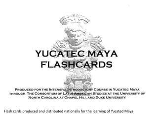 Flash cards produced and distributed nationally for the learning of Yucated Maya
 