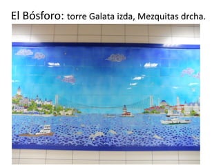 El Bósforo: torre Galata izda, Mezquitas drcha.
 