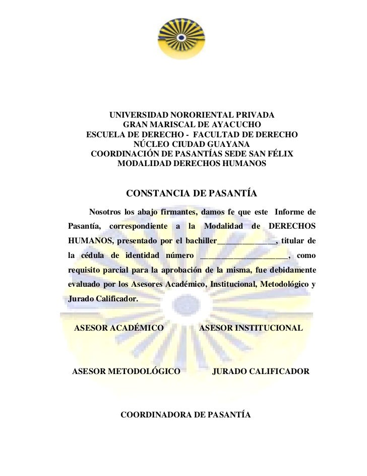 Constancia de pasantías