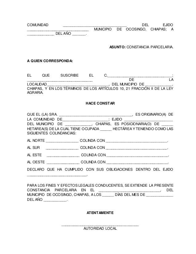 Constancia parcelaria