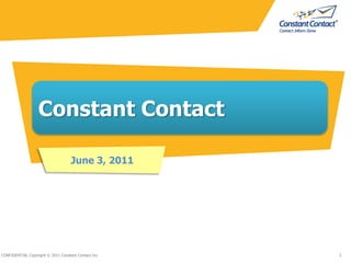 Constant Contact June 3, 2011 