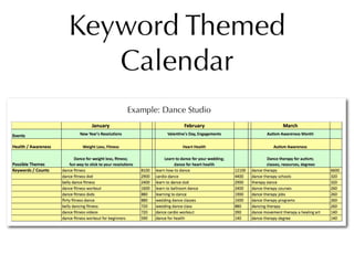 Keyword Themed
   Calendar
   Example: Dance Studio
 