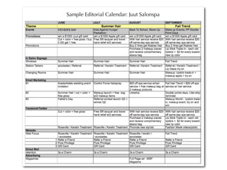 Sample Editorial Calendar: Juut Salonspa
 
