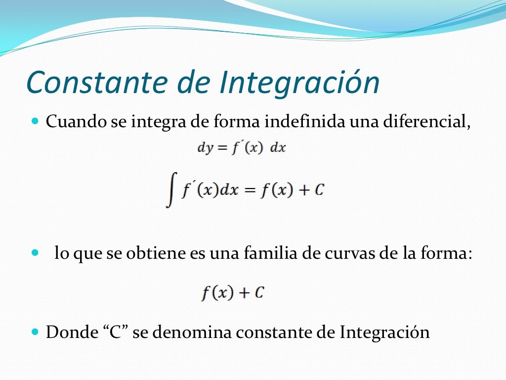 Constante de integración
