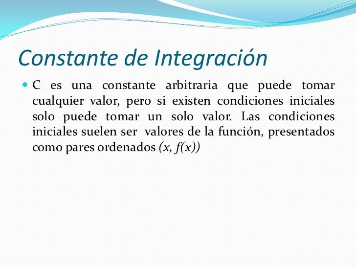 Constante de integración