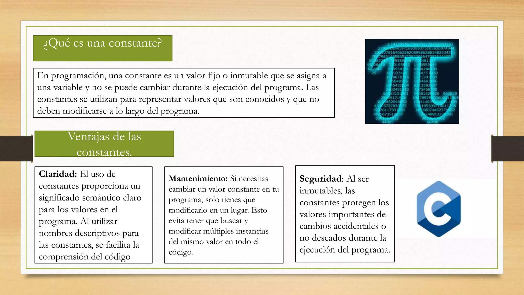 Constantes en C | PPTX