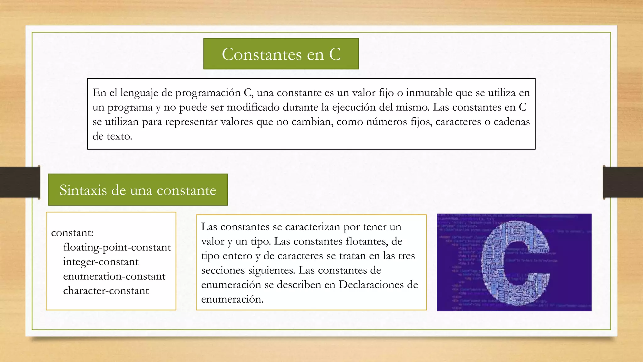 Constantes en C | PPTX