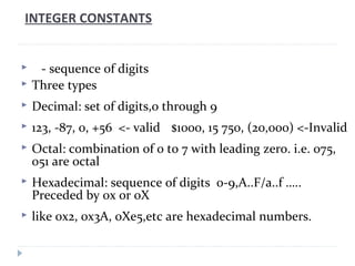 Constants | PPT | Programming Languages | Computing