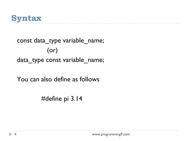 Constants in C Programming | PPT