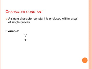Constants in java | PPTX | Programming Languages | Computing