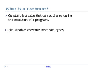 How constants are crucial in c programming | PPTX