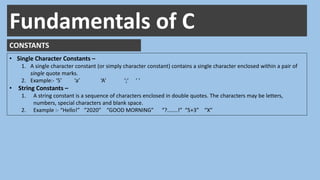 Constants variables data_types